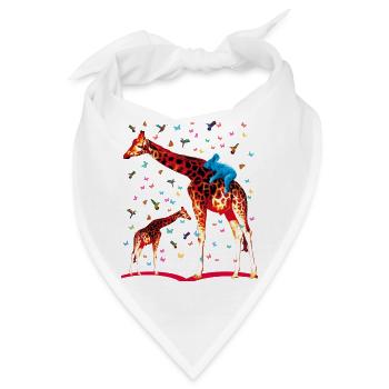 02 Giraffen Koala Kolibris Schmetterlinge - Bandana - Weiß - Vorne
