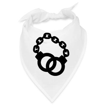 Handschellen zusammen Polizist oder Dame gesperrt - Bandana - Weiß - Vorne