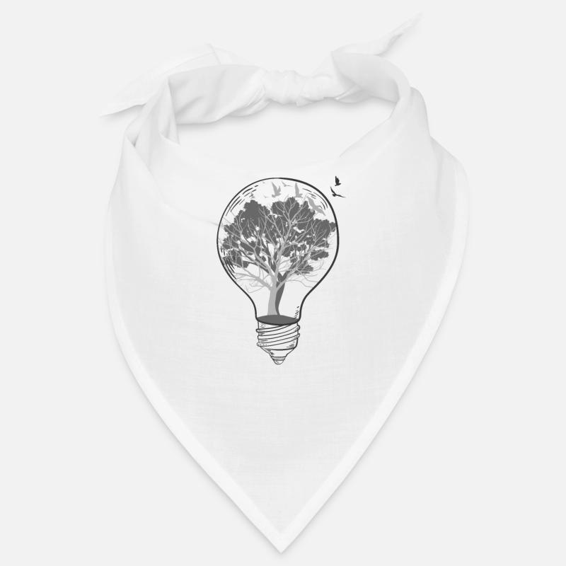 Lightbulb Trees Black White Bandana