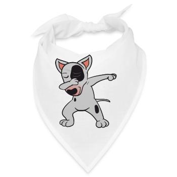 Dabbing Dab Bullterrier Bull Terrier Hund Tanzen - Bandana - Weiß - Vorne
