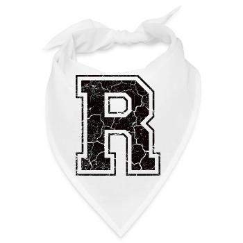 Buchstabe R im Vintage-Shabby-Chic - Bandana - Weiß - Vorne