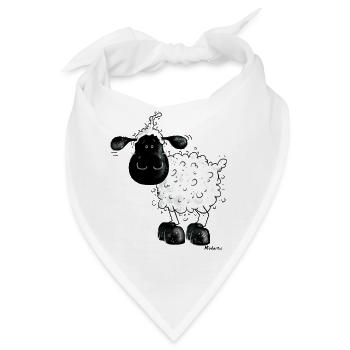 Wolliges Schäfchen - Schaf - Sheep - Bandana - Weiß - Vorne