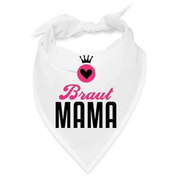 Braut Mama – Braut Mutter – Hochzeit – 2C - Bandana - Weiß - Vorne