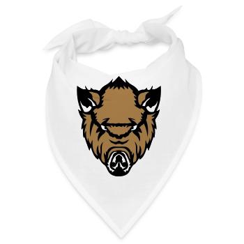 Wildschwein Wildschwein Gesicht heftigen cartoo - Bandana - Weiß - Vorne