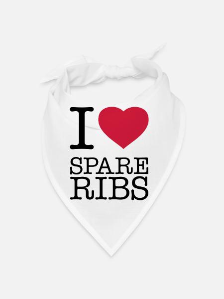 I LOVE SPARE RIBS - Bandana - blanc