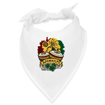 Jamaika Trommeln Rhythm - Bandana - Weiß - Vorne
