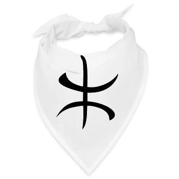 Amazigh Berber Flagge arabisches Maghreb-Symbol - Bandana - Weiß - Vorne