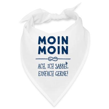 Moin Kapitän maritimer Schnack - Bandana - Weiß - Vorne