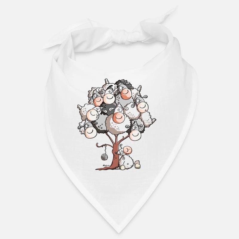 Funny Sheep Tree - Bandana - white