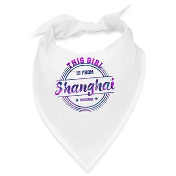 Shanghai China - Bandana - Weiß - Vorne