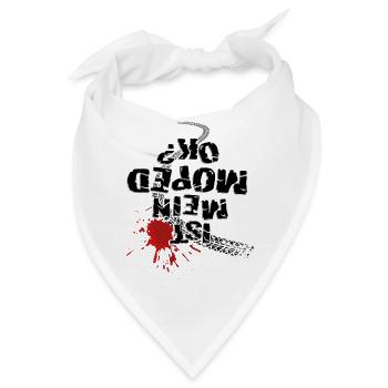 Ist mein Moped ok? (schwarzer Text) - Bandana - Weiß - Vorne