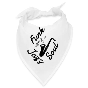 Jazz - Music - Blues - Funk - Jazzman - Groove - Bandana - Weiß - Vorne