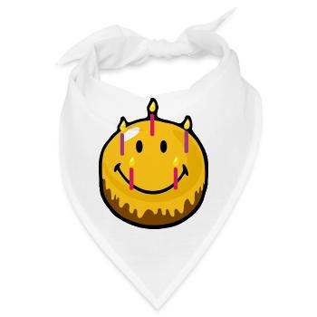 Smiley Birthday Cake - Bandana - Weiß - Vorne