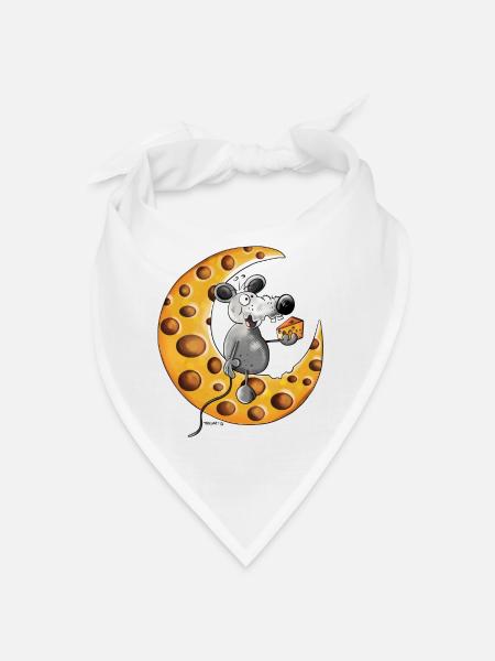 Maus liebt Käse - Bandana - Weiß - Vorne