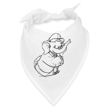 Benjamin Blümchen Porträt Zeichnung Skizze - Bandana - Weiß - Vorne
