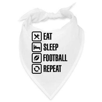 Eat Sleep American Football Repeat - Bandana - Weiß - Vorne