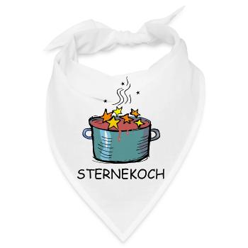 Sternekoch Kochtopf mit Sternen - Bandana - Weiß - Vorne