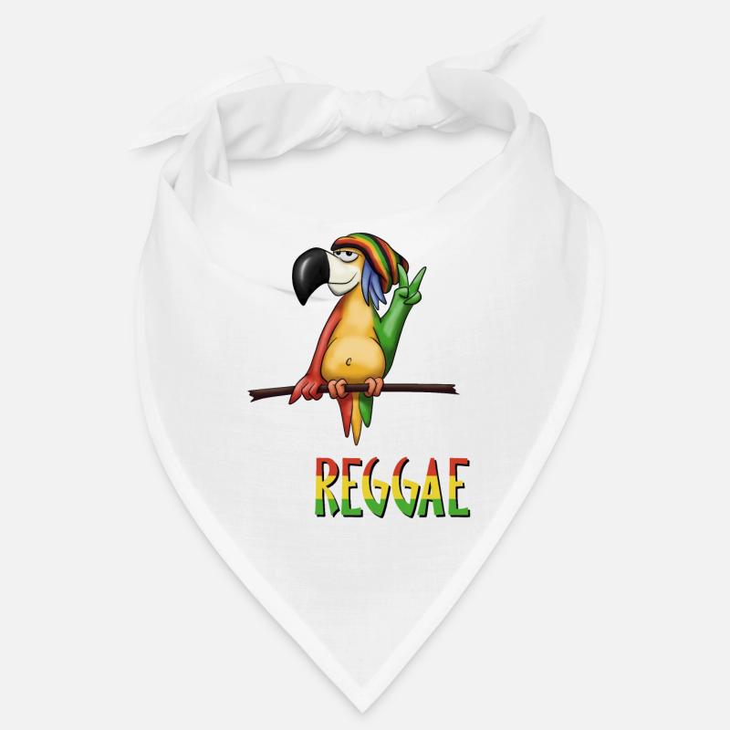Rasta perroquet Rastafari réfrigéré net - Bandana - blanc