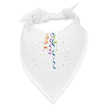 Konfetti und Luftschlangen buntes Party-Design - Bandana - Weiß - Vorne