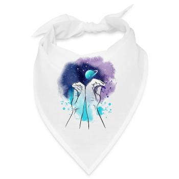 Galaxy hands illustration - Bandana - Weiß - Vorne