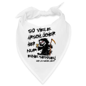 Lustiger Sensenmann - Bandana - Weiß - Vorne
