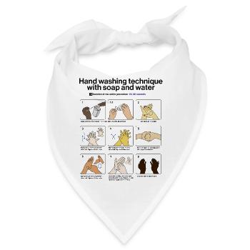 Hand Washing Instructions - Bandana - Weiß - Vorne