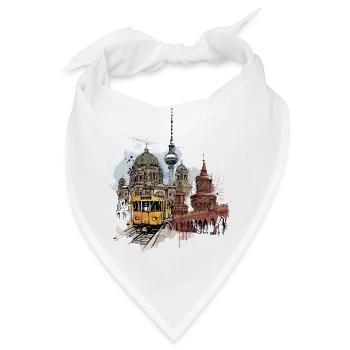Berliner U-Bahn Collage - Bandana - Weiß - Vorne