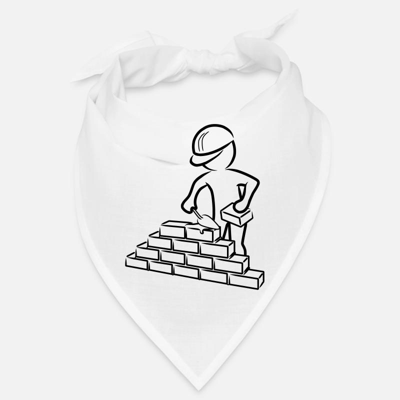 Construction worker with trowel, mortar and wall Bandana