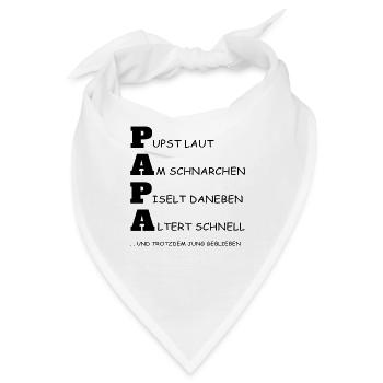 Papa pupst. Lustiges Geschenkidee für Vater. - Bandana - Weiß - Vorne