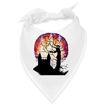 Baum Burg Mittelalter Fantasy Festung Schloss - Bandana - Weiß - Vorne