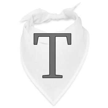 Buchstabe T Anfangsbuchstabe - Bandana - Weiß - Vorne