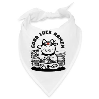 Viel Glück Ramen - maneki neko - Bandana - Weiß - Vorne