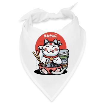 Maneki-Neko-Glücks-Ramen - Bandana - Weiß - Vorne
