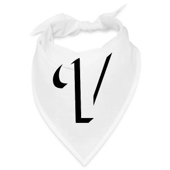 Letter V, Name, der Buchstabe V - Bandana - Weiß - Vorne