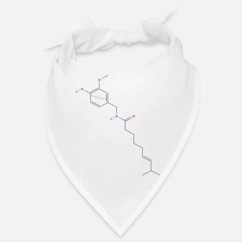 Molécule de capsaïcine - Formule structurale colorée Bandana
