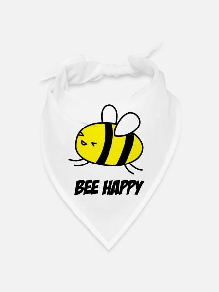 bee happy - Bandana - Weiß - Vorne