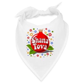 Shana Tova! Jüdisches Neujahrsgeschenk - Bandana - Weiß - Vorne