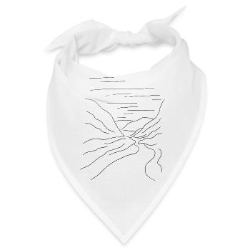 Bergtal mit Fluss - Bandana - Weiß - Vorne