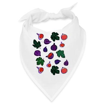 Feigen Früchte Muster1 - Bandana - Weiß - Vorne
