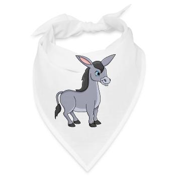 Esel Cartoon - Bandana - Weiß - Vorne