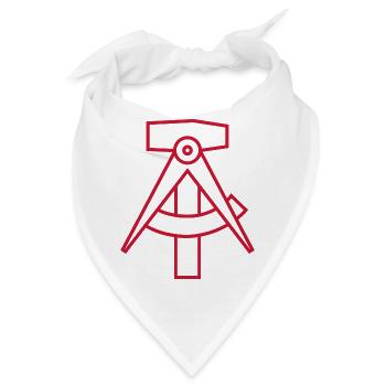Hammer und Zirkel Emblem - Bandana - Weiß - Vorne