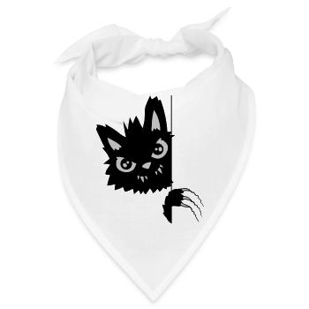 Böse Katze Kratzt - Bandana - Weiß - Vorne