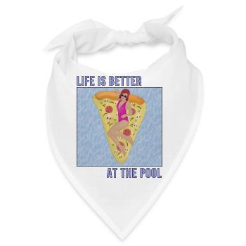 Das Leben ist besser am Pool - Bandana - Weiß - Vorne