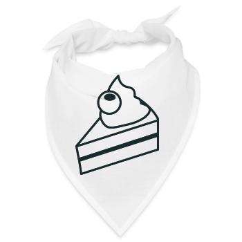 Süßes kleines Kuchenstück nach unten - Bandana - Weiß - Vorne