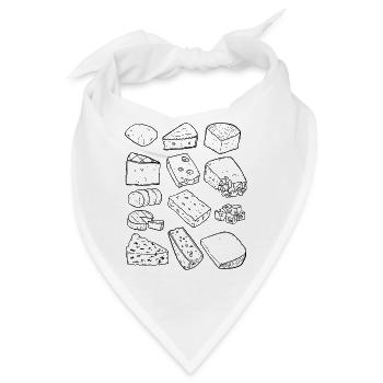 Käsesorten (Parmesan, Gouda, Gorgonzola, Camember) - Bandana - Weiß - Vorne