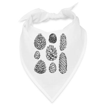 Zapfen Tannenzapfen Kiefernzapfen Fichtenzapfen - Bandana - Weiß - Vorne