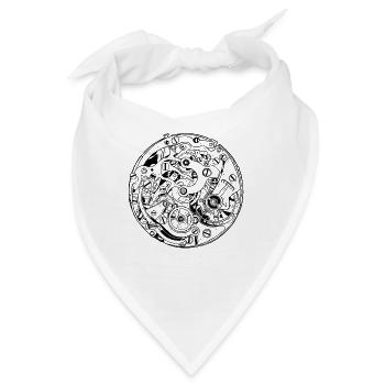 Uhrwerk Uhr Mechanik - Bandana - Weiß - Vorne