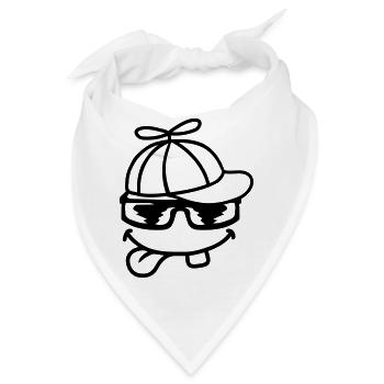 Gesicht Comic Propellermütze Windrad - Bandana - Weiß - Vorne