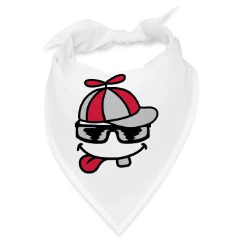 Comic Gesicht Propellermütze Windrad - Bandana - Weiß - Vorne