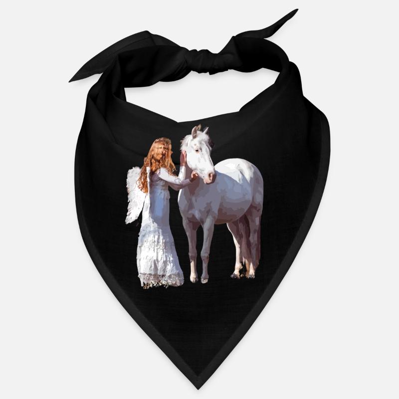 Glückliches Pferd mit Engel Bandana